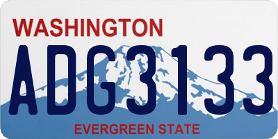 WA license plate ADG3133