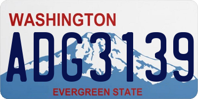 WA license plate ADG3139