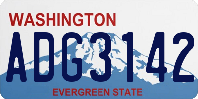 WA license plate ADG3142