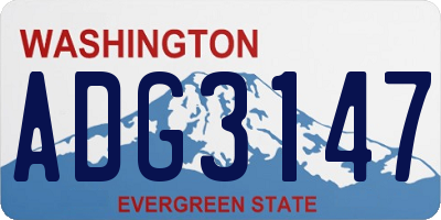 WA license plate ADG3147
