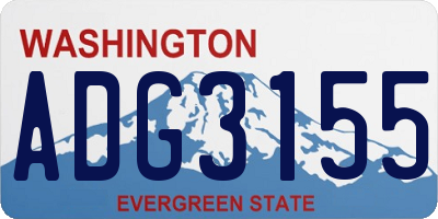 WA license plate ADG3155