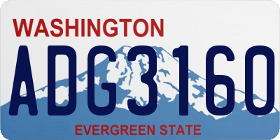 WA license plate ADG3160