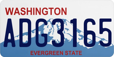 WA license plate ADG3165