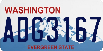 WA license plate ADG3167