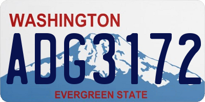 WA license plate ADG3172
