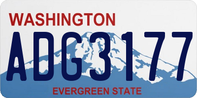 WA license plate ADG3177