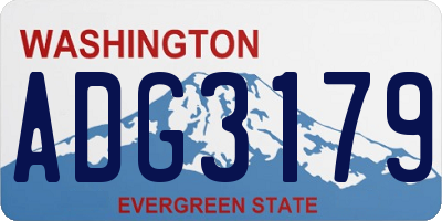 WA license plate ADG3179