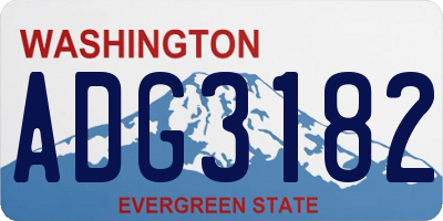 WA license plate ADG3182