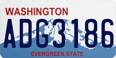 WA license plate ADG3186