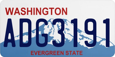 WA license plate ADG3191