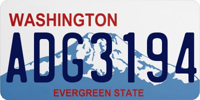 WA license plate ADG3194