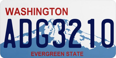 WA license plate ADG3210