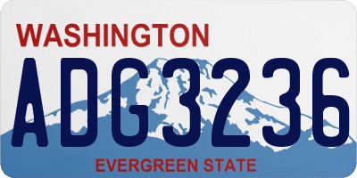 WA license plate ADG3236