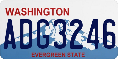 WA license plate ADG3246
