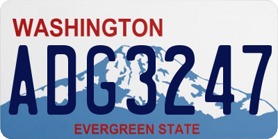 WA license plate ADG3247