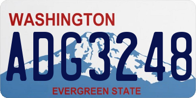 WA license plate ADG3248
