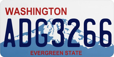 WA license plate ADG3266