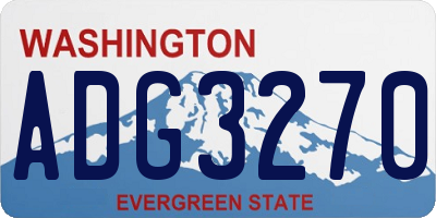 WA license plate ADG3270