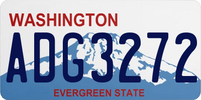 WA license plate ADG3272