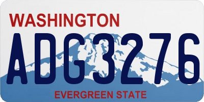 WA license plate ADG3276