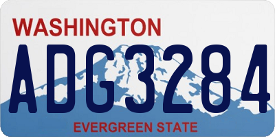 WA license plate ADG3284