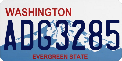 WA license plate ADG3285
