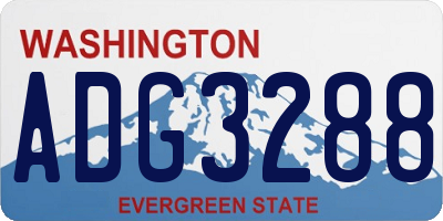 WA license plate ADG3288