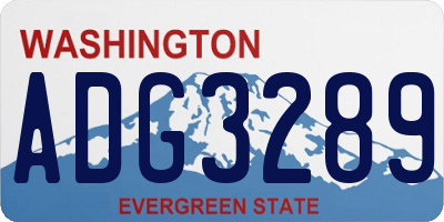 WA license plate ADG3289