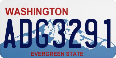 WA license plate ADG3291