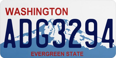 WA license plate ADG3294