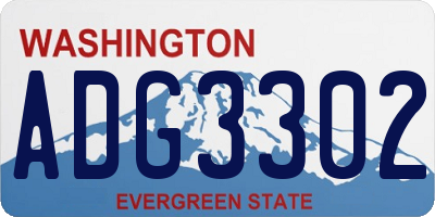 WA license plate ADG3302