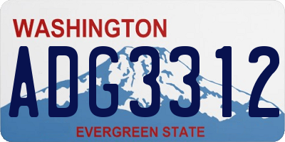 WA license plate ADG3312