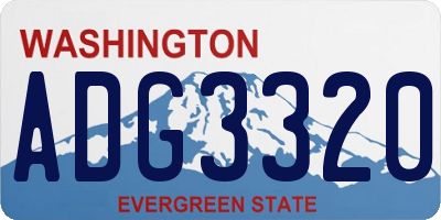 WA license plate ADG3320