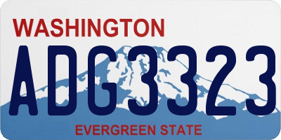 WA license plate ADG3323