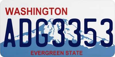 WA license plate ADG3353