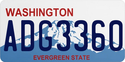 WA license plate ADG3360