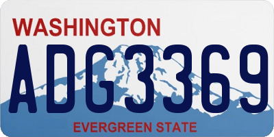 WA license plate ADG3369