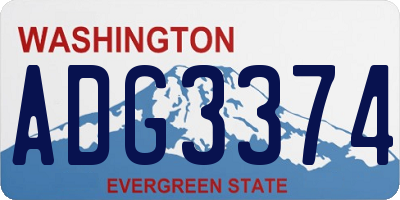 WA license plate ADG3374
