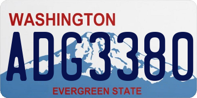 WA license plate ADG3380