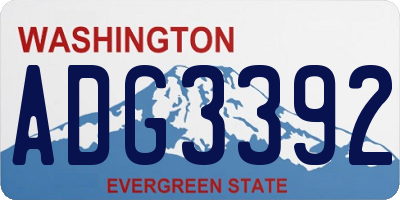 WA license plate ADG3392