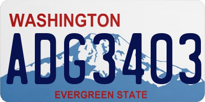 WA license plate ADG3403