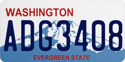 WA license plate ADG3408
