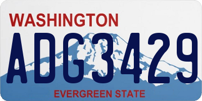 WA license plate ADG3429