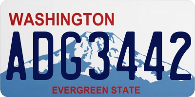 WA license plate ADG3442