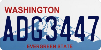 WA license plate ADG3447