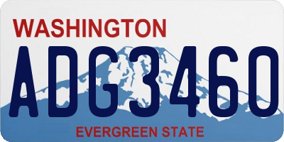 WA license plate ADG3460