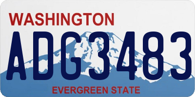 WA license plate ADG3483