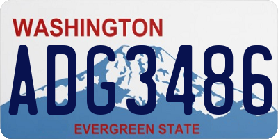 WA license plate ADG3486