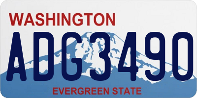 WA license plate ADG3490