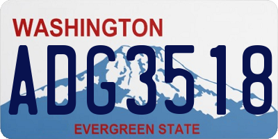 WA license plate ADG3518